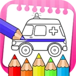 vehicle coloring &drawing book android application logo